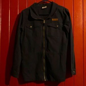 Dark blue, Jean material, Columbia jacket